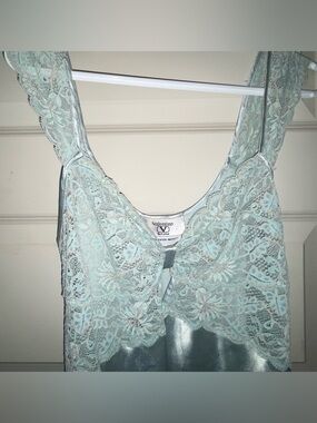 Valentino Mint Lace & Satin Slip Dress